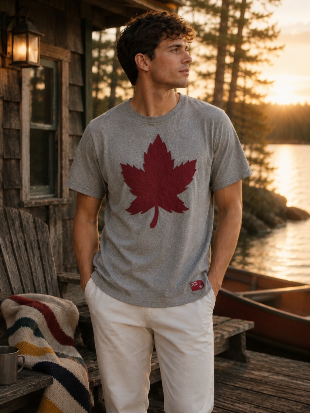 Hudson’s Bay Gray Maple Leaf Olympic Team Canada Tee Men’s L HBC
